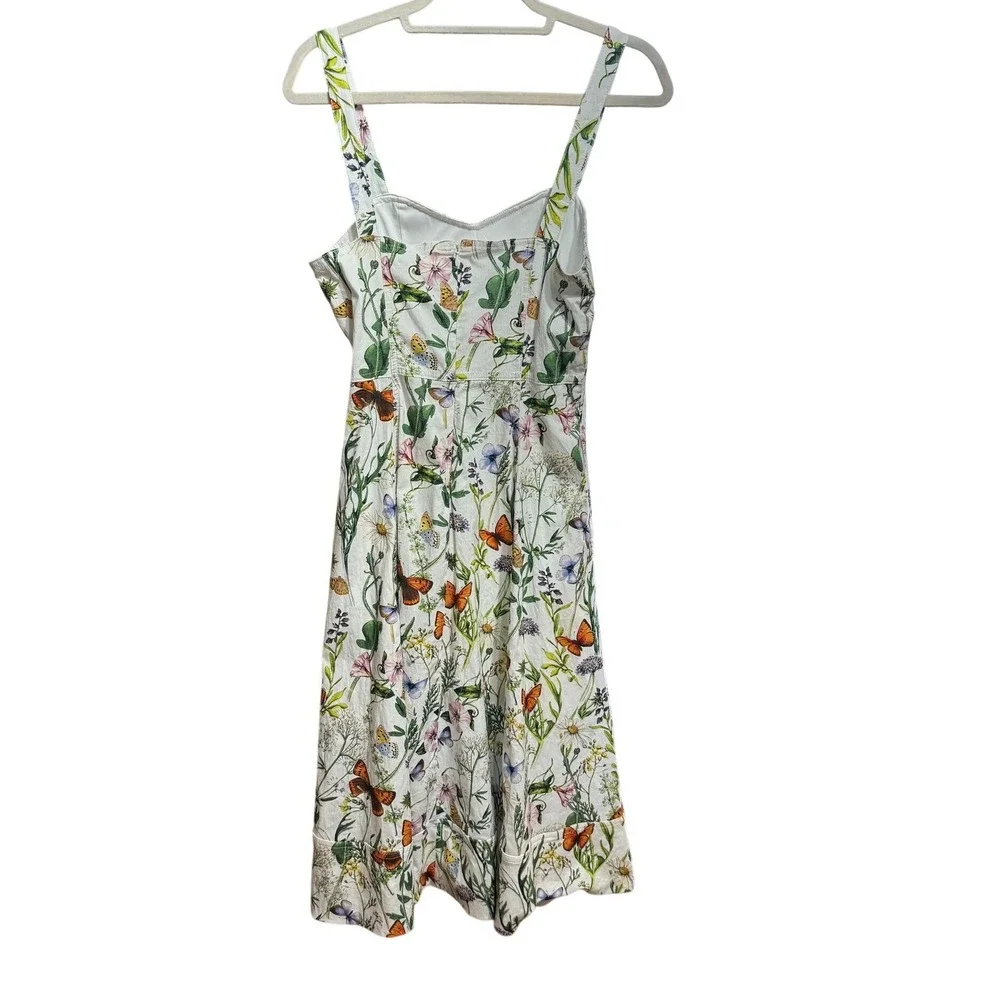 NEW Avec Les Filles Botanical Butterfly Floral Midi Sundress Sz 6 - Picture 5 of 16